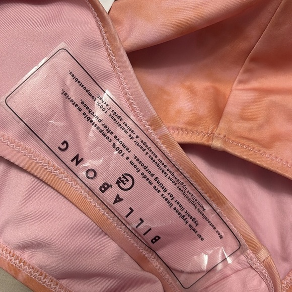 *Billabong Pink Tie-Dye High-Waisted Bikini Bottoms New With Tags Size Small - Picture 7 of 9
